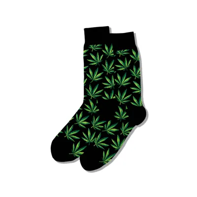 Hotsox Men's Weed Crew Socks