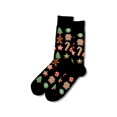 Hotsox Men's Christmas Cookies Crew Socks