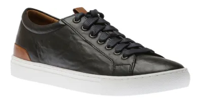 Banks Navy Leather Lace-Up Sneaker