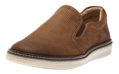 McGuffey Perforated Tan Brown Leather Slip-On Sneaker
