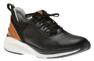 XC4 TR1-Luxe Hybrid Black Leather Lace-Up Sneaker