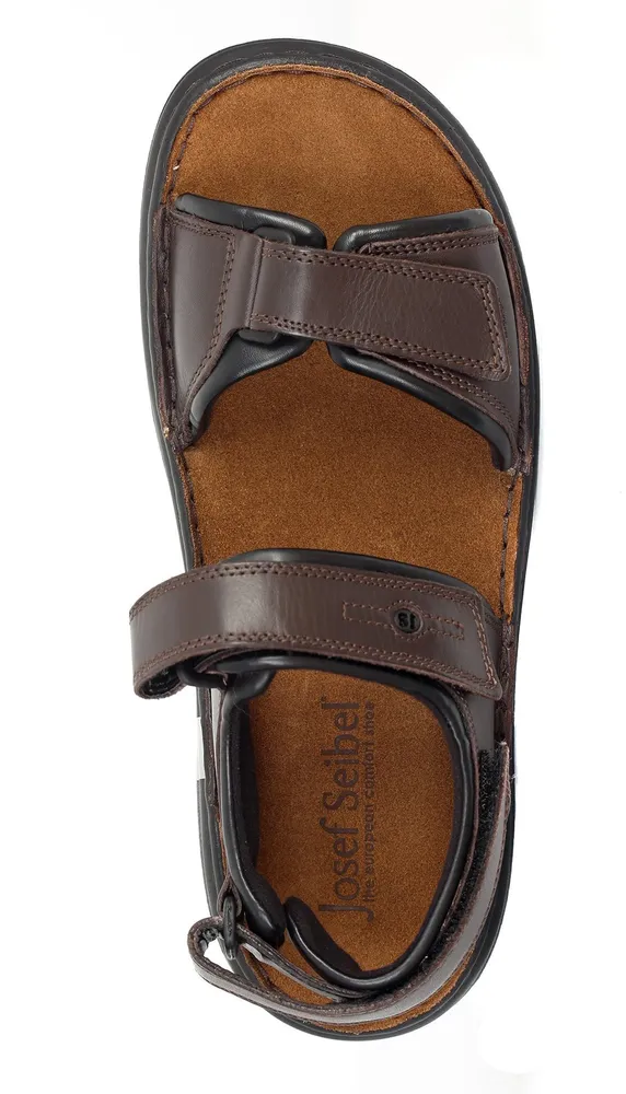 Rafe Brown Moro Black Leather Sandal