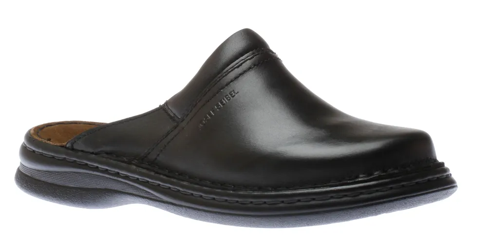 Max Black Leather Slipper