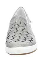 Caren 26 Platinum Metallic Woven Leather Slip-On Sneaker