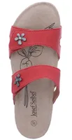 Natalya 12 Red Leather Flower Slide Wedge Sandal