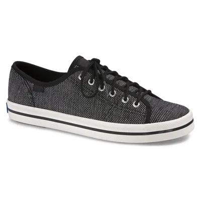 Kickstart Black Lace-Up Tennis Sneaker