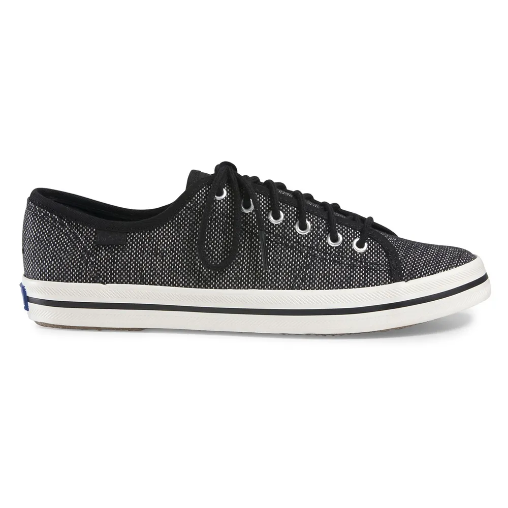 Kickstart Black Lace-Up Tennis Sneaker