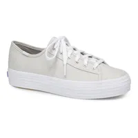 Triple Kick Silver Lace-Up Platform Tennis Sneaker