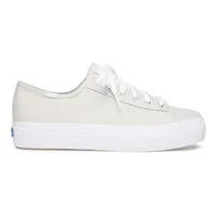 Triple Kick Silver Lace-Up Platform Tennis Sneaker