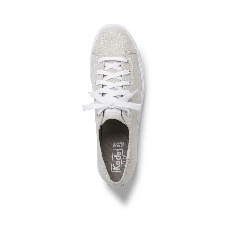 Triple Kick Silver Lace-Up Platform Tennis Sneaker