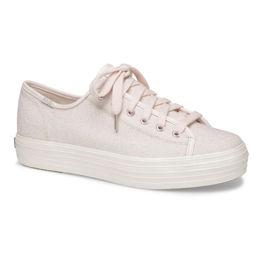 Triple Kick Pink Lace-Up Platform Tennis Sneaker