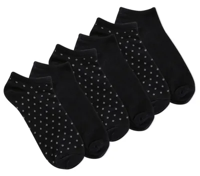 K. Bell Women's Black No Show Socks (Six Pair Pack)