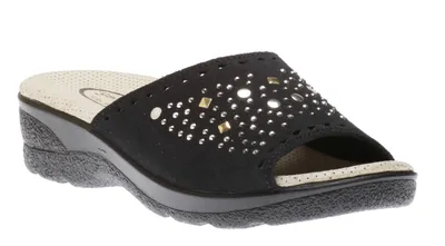 Slide Black Studded Sandal