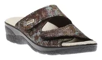 Slide Black Brown Double Strap Sandal