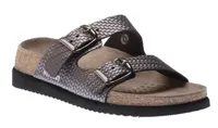 Helda Plus Wide Width Grey Twist Slide Sandal