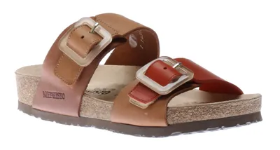 Madison Tan Orange Leather Slide Sandal