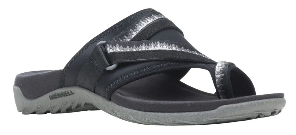 Terran 3 Cush Post Black Wide Width Thong Sandal