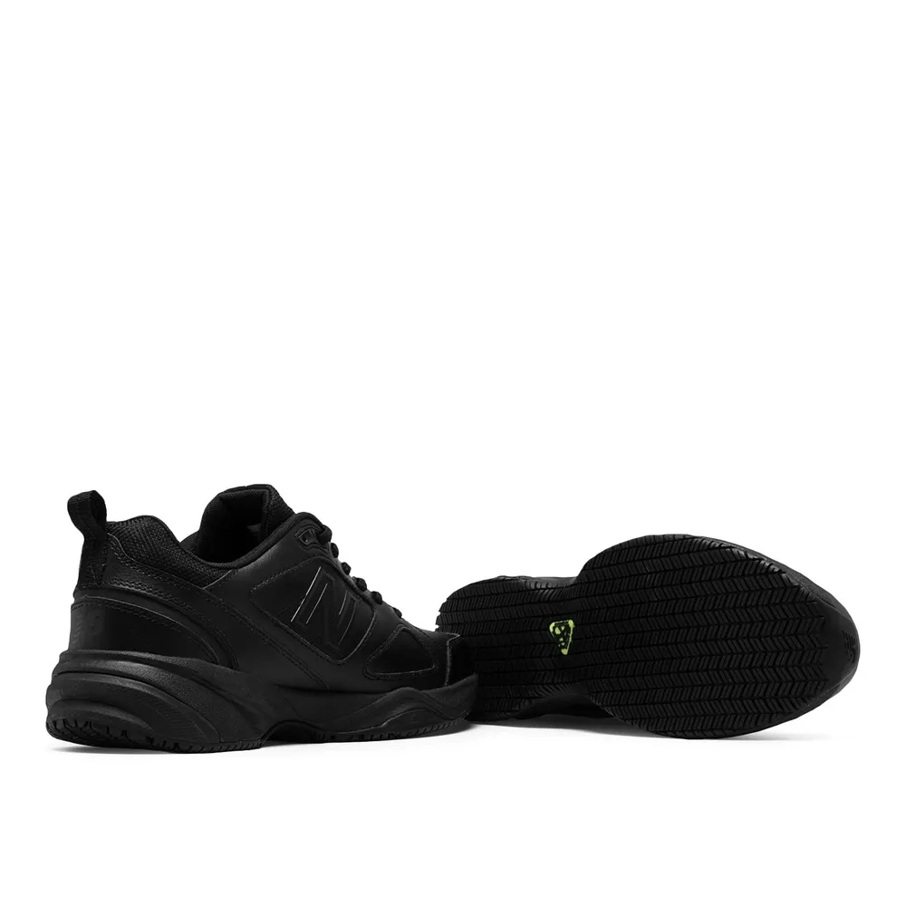 MID626K2 Slip-Resistant Black Leather Sneaker