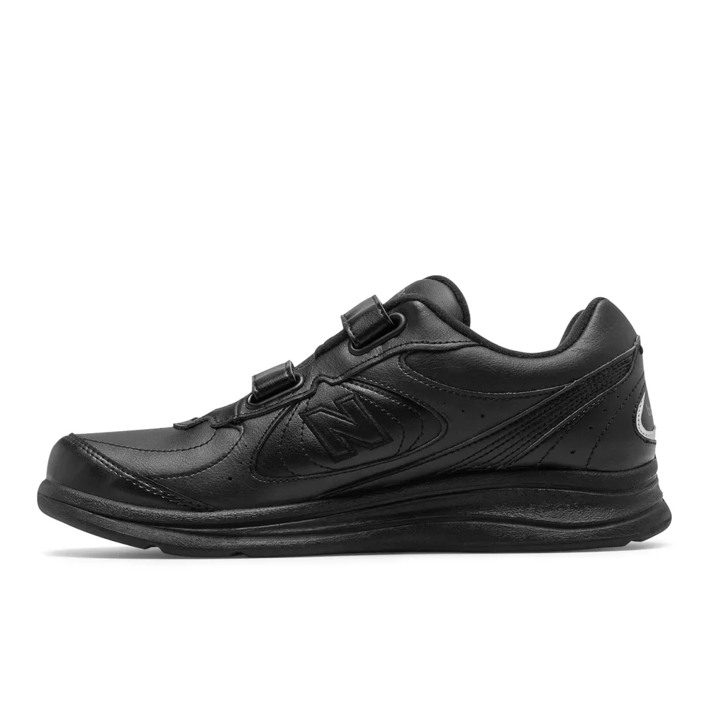 MW577VK Black Leather Velcro Walking Shoe