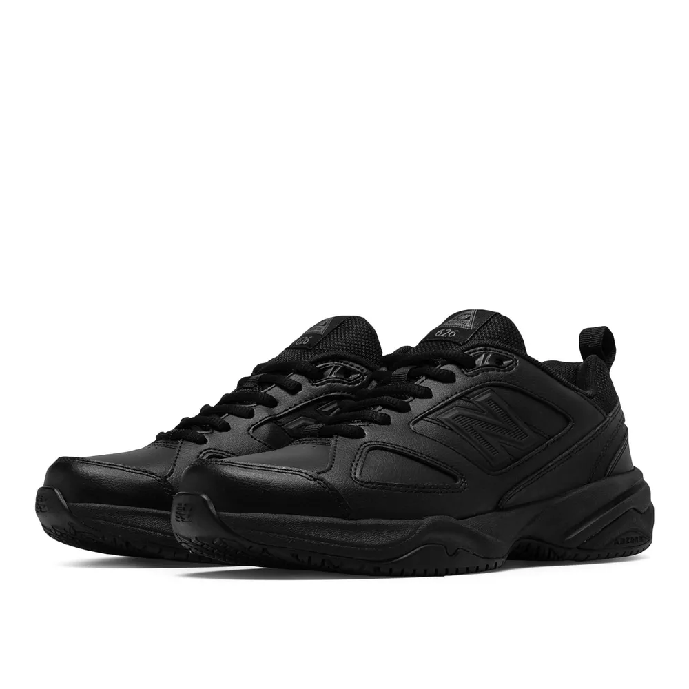 WID626K2 Slip-Resistant Black Leather Sneaker