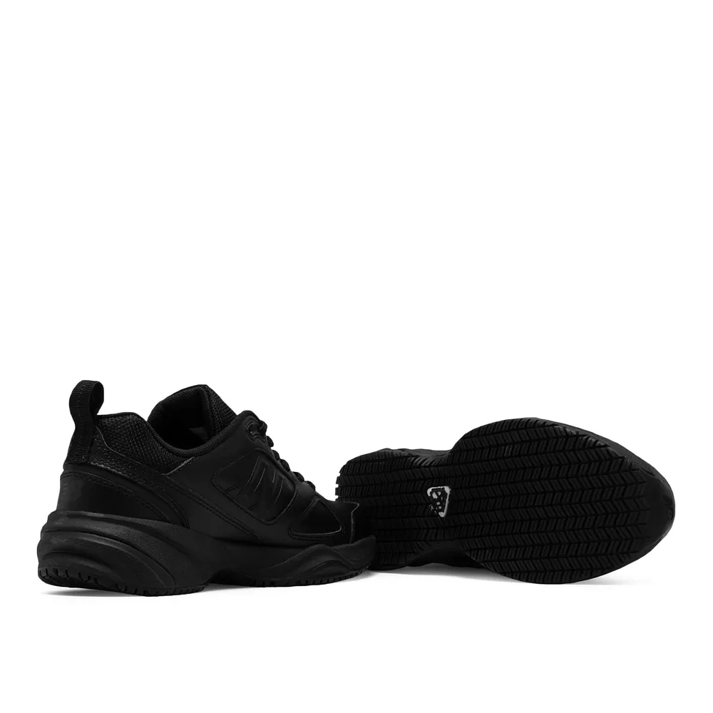 WID626K2 Slip-Resistant Black Leather Sneaker