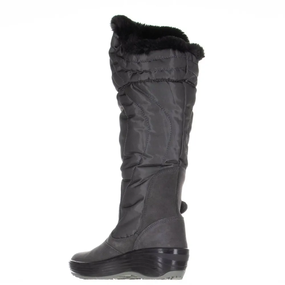 Natasha Black Faux Fur Trim Winter Boot