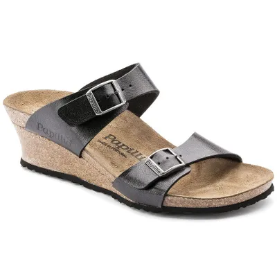 Dorothy Black Birko-Flor Slide Wedge Sandal