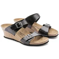 Dorothy Black Birko-Flor Slide Wedge Sandal