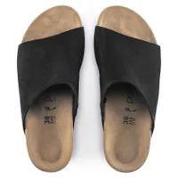 Namica Black Suede Leather Slide Wedge Sandal