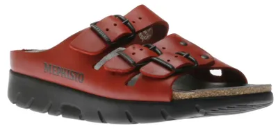 Zach Red Leather Slide Sandal