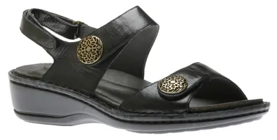 Candace Black Leather Sandal