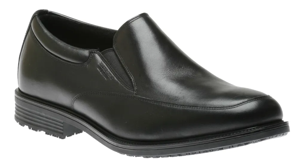 Essential Details Black Leather Waterproof Slip-On Dress Shoe