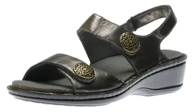 Candace Pewter Leather Sandal