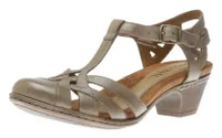 Aubrey Khaki T-Strap Low Heel