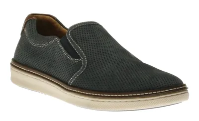 McGuffey Perforated Navy Leather Slip-On Sneaker