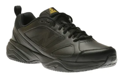 MID626K2 Slip-Resistant Black Leather Sneaker