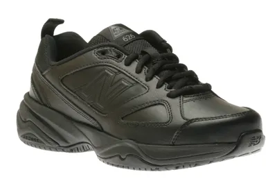WID626K2 Slip-Resistant Black Leather Sneaker