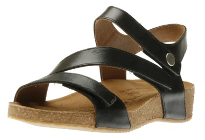 Tonga 25 Black Leather Asymmetrical Sandal