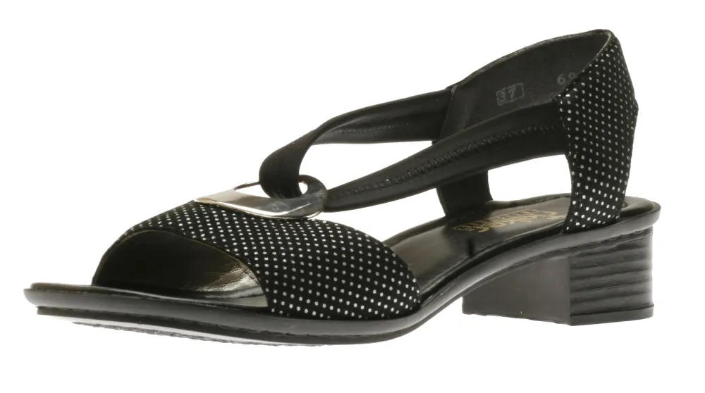 Talamon Black White Polka Dot Sandal