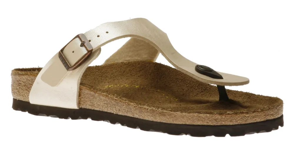 Gizeh Birko-Flor Graceful Pearl White Thong Sandal