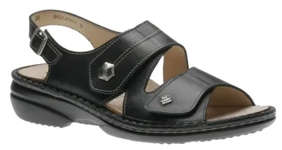 Milos Black Leather Sandal