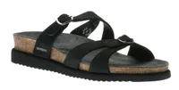 Hannel Black Nubuck Leather Slide Sandal