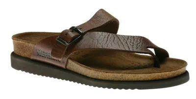 Helen Desert Brown Leather Thong Sandal