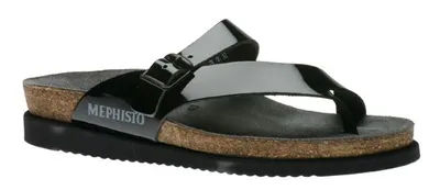 Helen Black Patent Thong Sandal