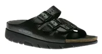 Zach Unisex Black Leather Slide Sandal