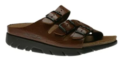 Zach Desert Brown Leather Slide Sandal