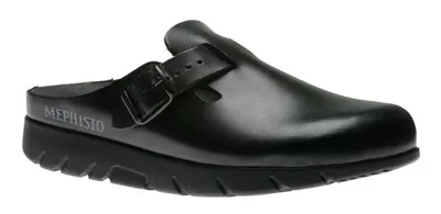 Zaverio Unisex Black Leather Clog