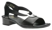 Victoria Black Leather Sandal