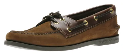 Men's Authentic Original Brown Nubuck Leather Two Eye Boat Shoe