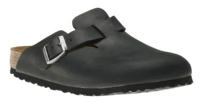 Boston Black Oiled Leather Clog